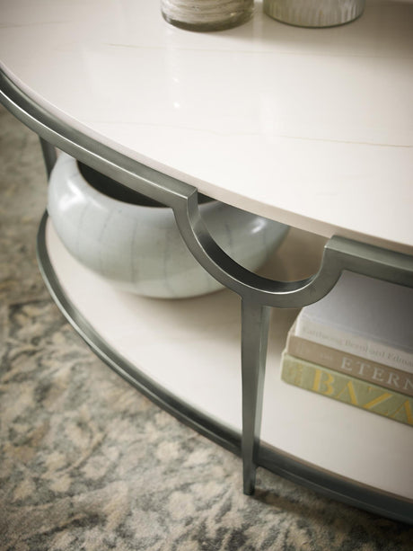 Morello Faux Carrara/Oxidized Nickel Cocktail Table - Ornate Home