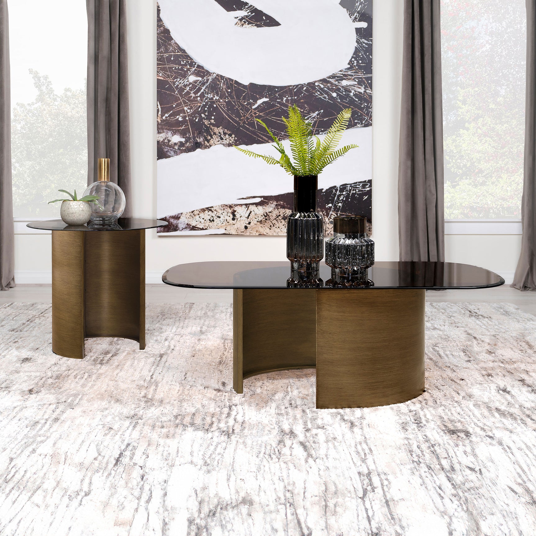 Morena Brushed Bronze Coffee Table - Ornate Home