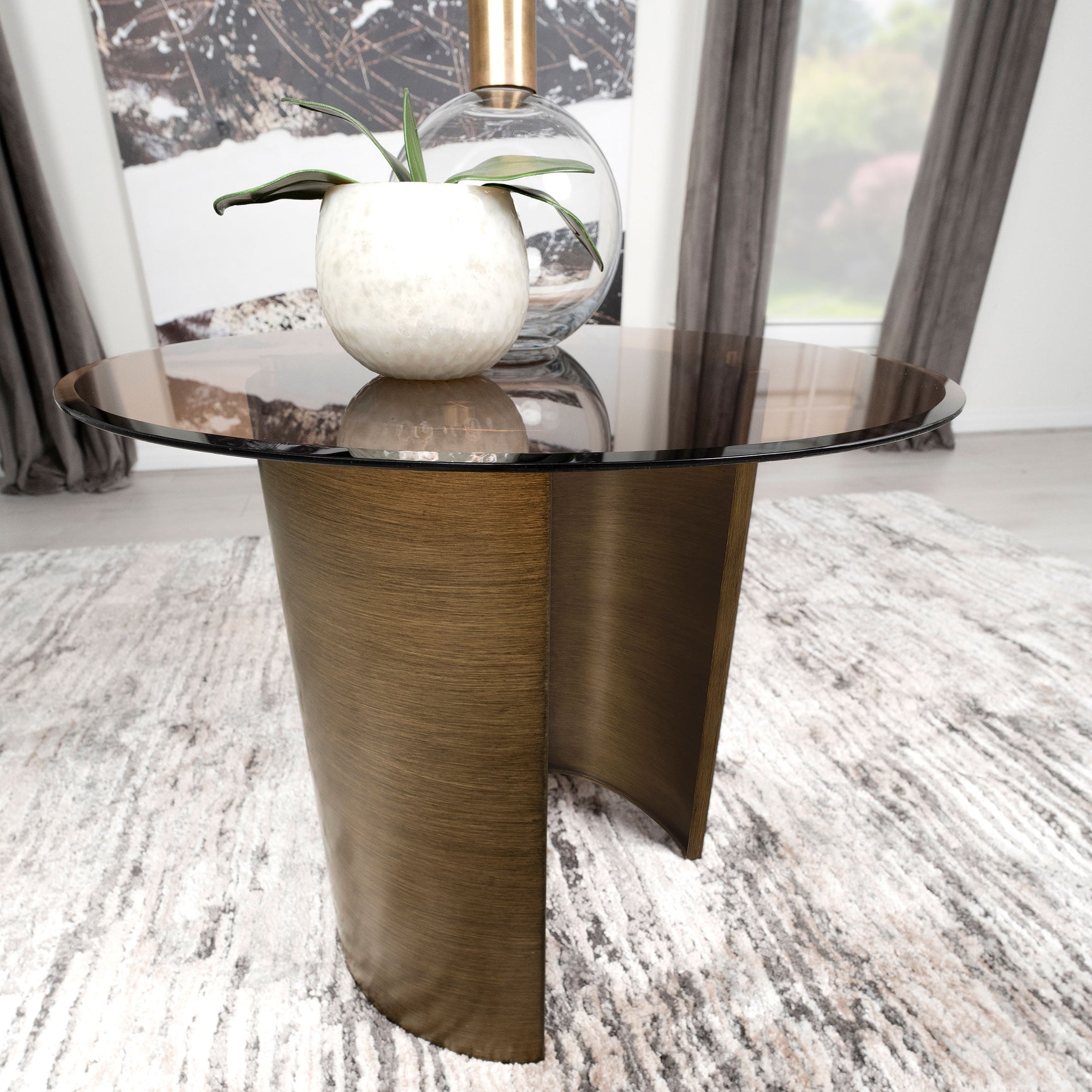 Morena Brushed Bronze End Table - Ornate Home