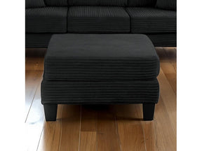 Moretaine Black Corduroy Storage Ottoman - Ornate Home