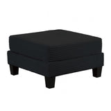 Moretaine Black Corduroy Storage Ottoman - Ornate Home