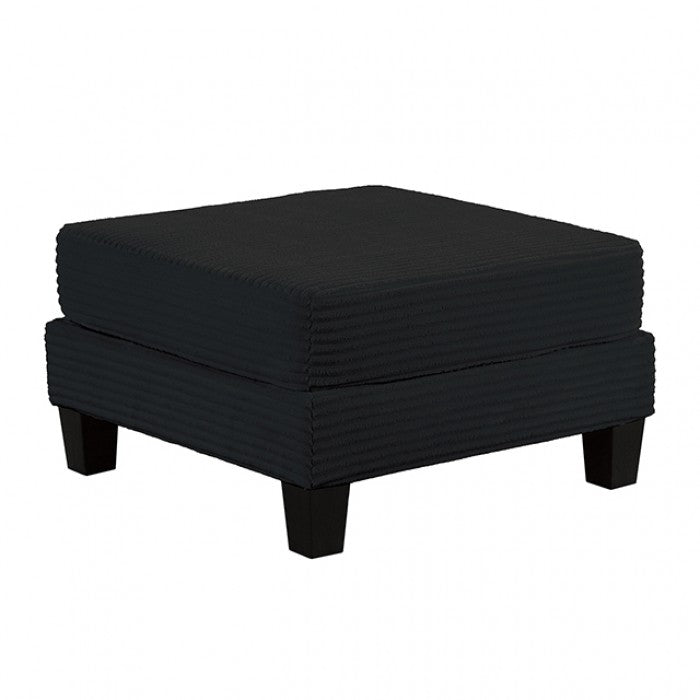 Moretaine Black Corduroy Storage Ottoman - Ornate Home