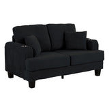 Moretaine Black Loveseat - Ornate Home