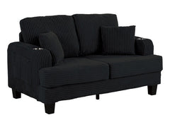 Moretaine Black Loveseat - Ornate Home