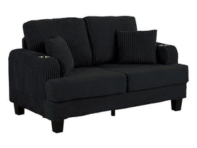 Moretaine Black Loveseat - Ornate Home