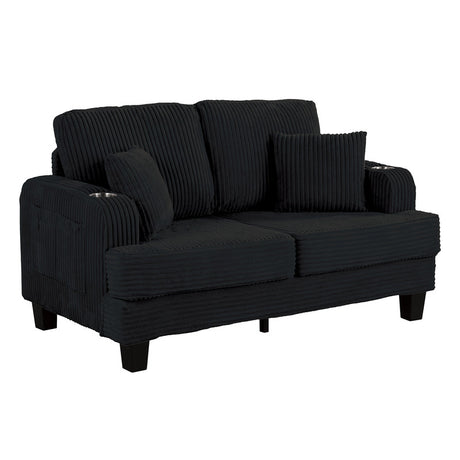 Moretaine Black Loveseat - Ornate Home
