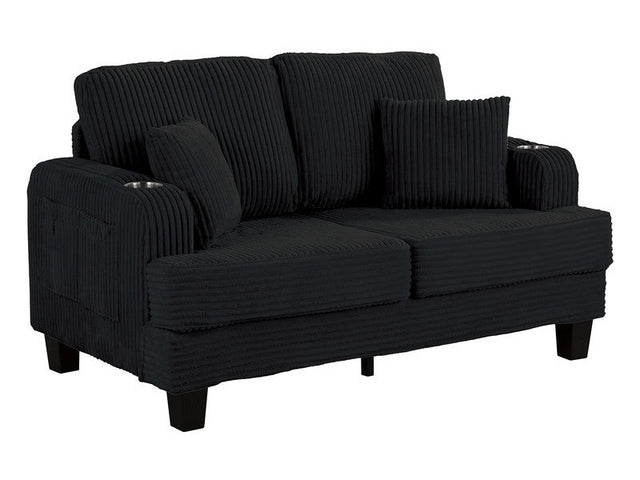 Moretaine Black Loveseat - Ornate Home