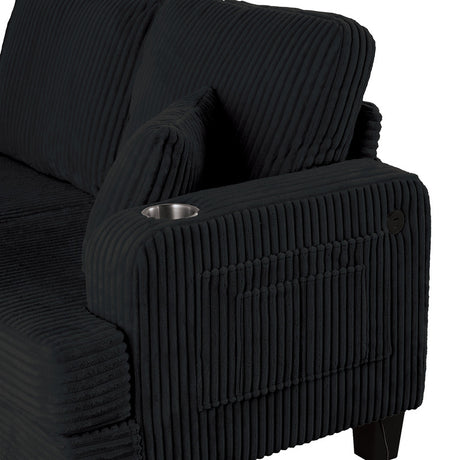 Moretaine Black Sofa - Ornate Home