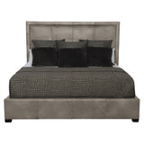 Morgan Beige/Tan Leather Panel King Bed - Ornate Home