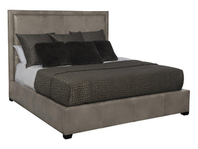 Morgan Beige/Tan Leather Queen Panel Bed – Standart Headboard - Ornate Home