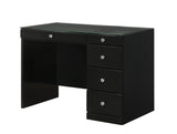 Morgan Black Vanity Set w/LED Mirror & Stool - Ornate Home