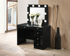 Morgan Black Vanity Set w/LED Mirror - Ornate Home