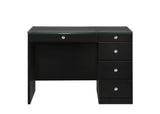 Morgan Black Vanity Set w/LED Mirror & Stool - Ornate Home