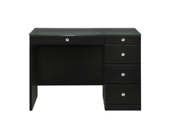 Morgan Black Vanity Set w/LED Mirror & Stool - Ornate Home