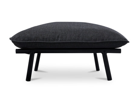 Morgan Speckled Charcoal Outdoor Ottoman - Ornate Home