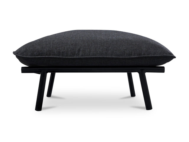 Morgan Speckled Charcoal Outdoor Ottoman - Ornate Home