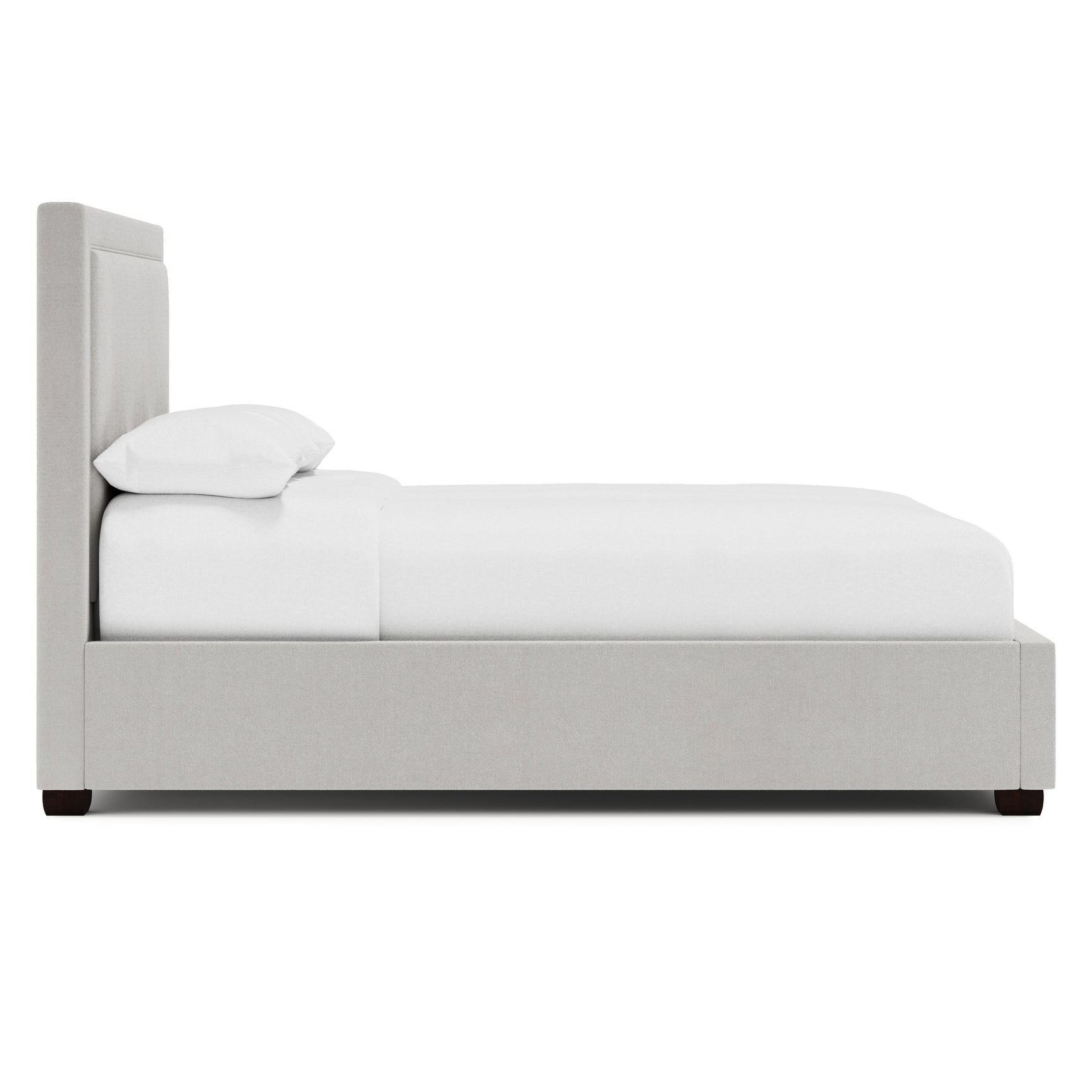 Morgan White/Cream Fabric California King Panel Bed – Standart Headboard - Ornate Home