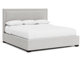 Morgan White/Cream Fabric Panel King Bed (54" H) - Ornate Home