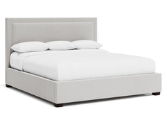Morgan White/Cream Fabric Panel King Bed (54" H) - Ornate Home