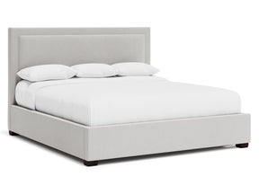 Morgan White/Cream Fabric Panel King Bed (54" H) - Ornate Home