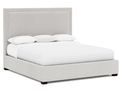 Morgan White/Cream Fabric Panel King Bed (64" H) - Ornate Home