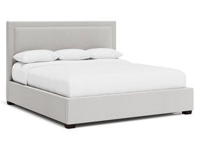 Morgan White/Cream Fabric Panel King Bed - Ornate Home