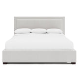 Morgan White/Cream Fabric Panel King Bed - Ornate Home