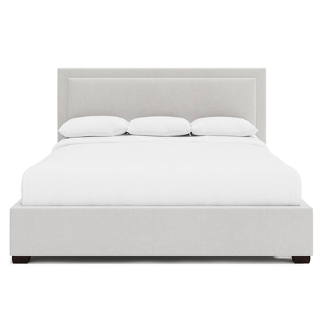 Morgan White/Cream Fabric Panel King Bed - Ornate Home