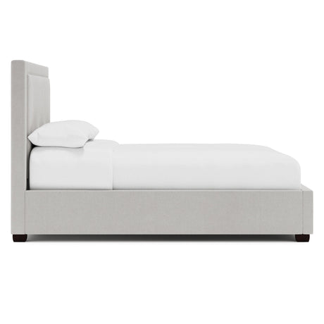 Morgan White/Cream Fabric Panel King Bed - Ornate Home