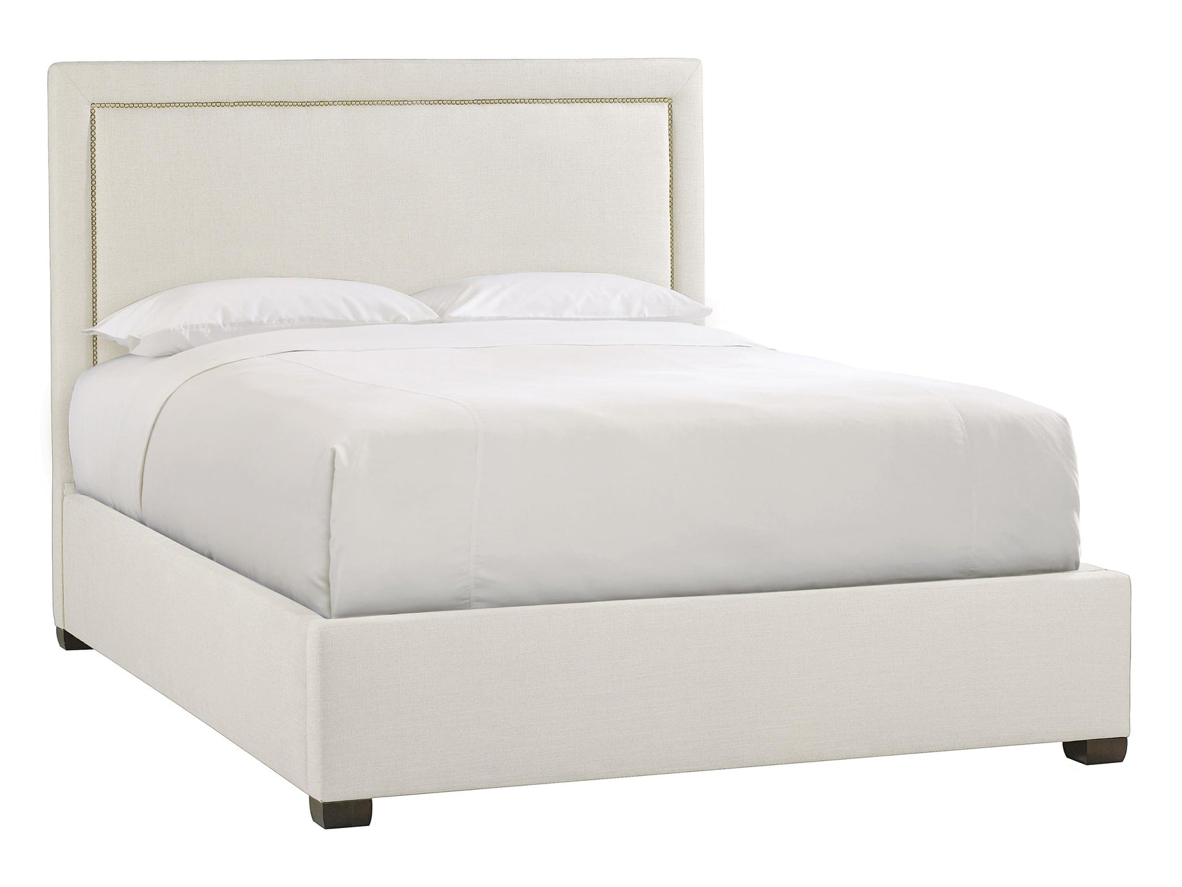 Morgan White/Cream Fabric Panel King Bed - Ornate Home