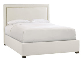 Morgan White/Cream Fabric Panel King Bed - Ornate Home