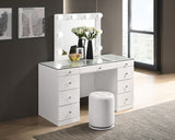 Morgan White Round Swivel Stool - Ornate Home