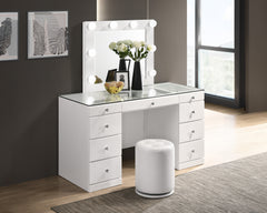 Morgan White Round Swivel Stool - Ornate Home