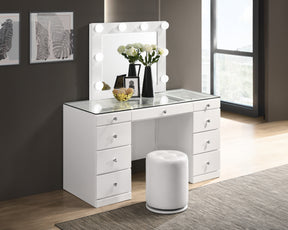 Morgan White Round Swivel Stool - Ornate Home