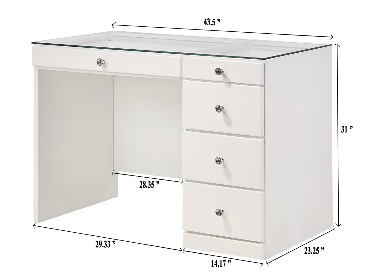 Morgan White Vanity Set w/LED Mirror - Ornate Home