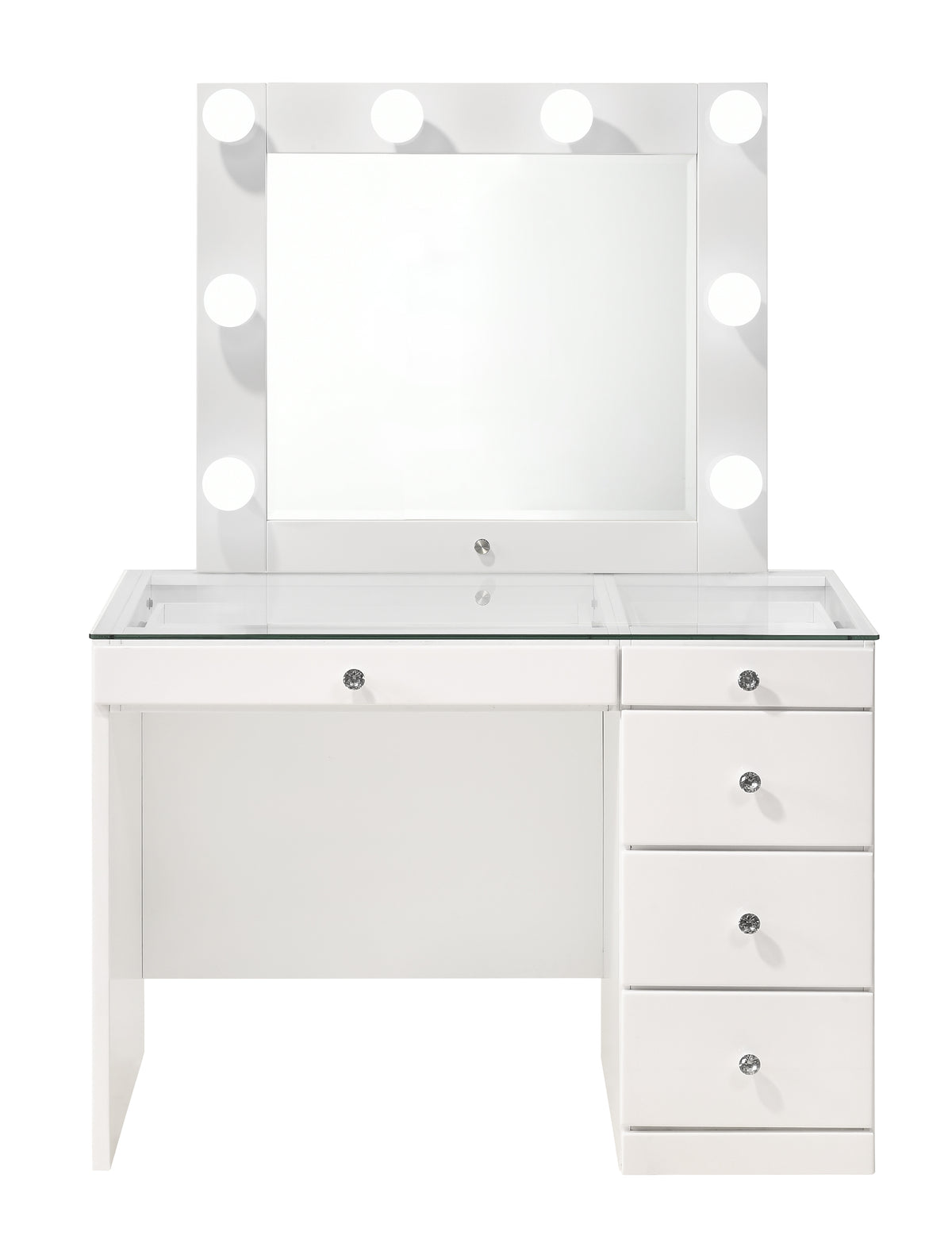 Morgan White Vanity Set w/LED Mirror - Ornate Home