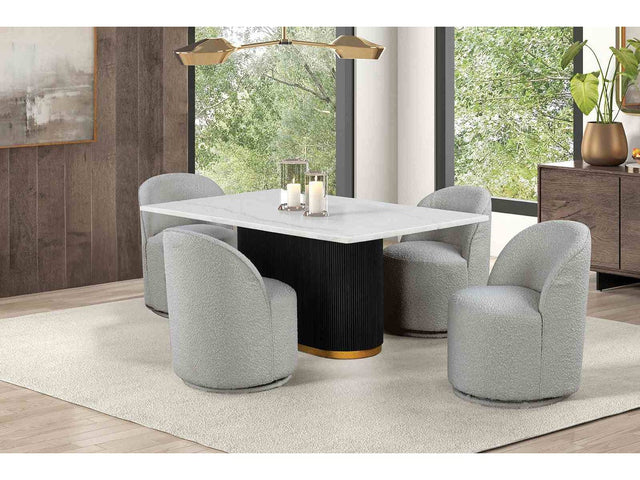 Morges Black/White 5 Pc. Dining Table Set - Ornate Home