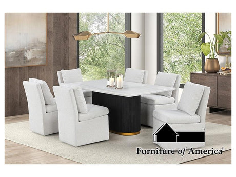 Morges Black/White 7 Piece Dining Set - Ornate Home