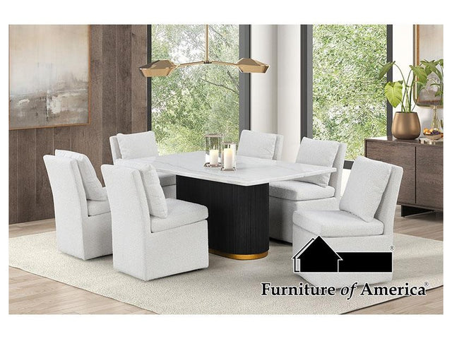 Morges Black/White 7 Piece Dining Set - Ornate Home