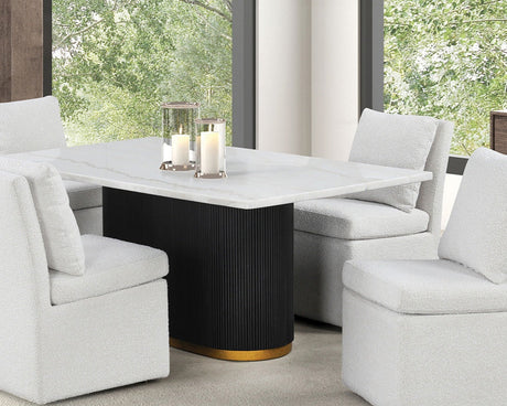 Morges Black/White Dining Table - Ornate Home