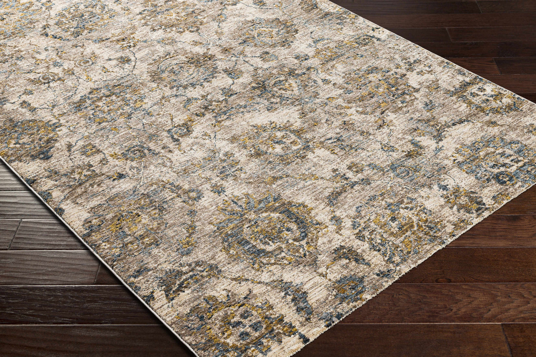 Morinville Teal Floral Rug - Ornate Home