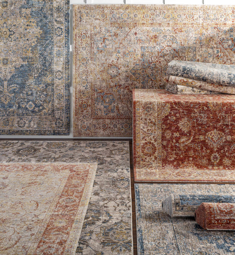 Morinville Teal Floral Rug - Ornate Home