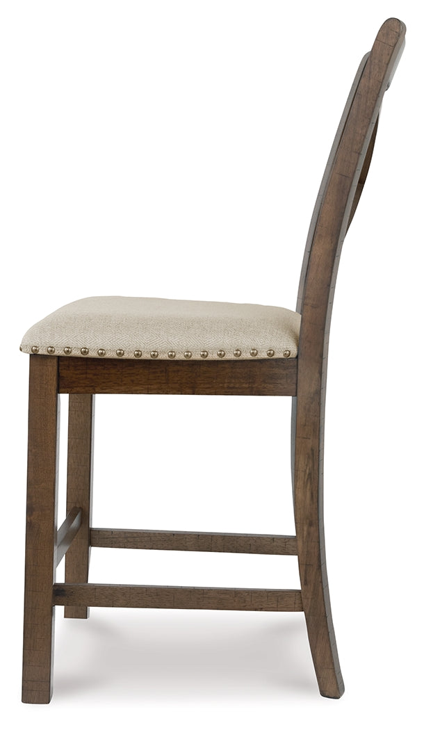 Moriville Beige Counter Height Dining Table and 6 Barstools (Online Special Price) - Ornate Home