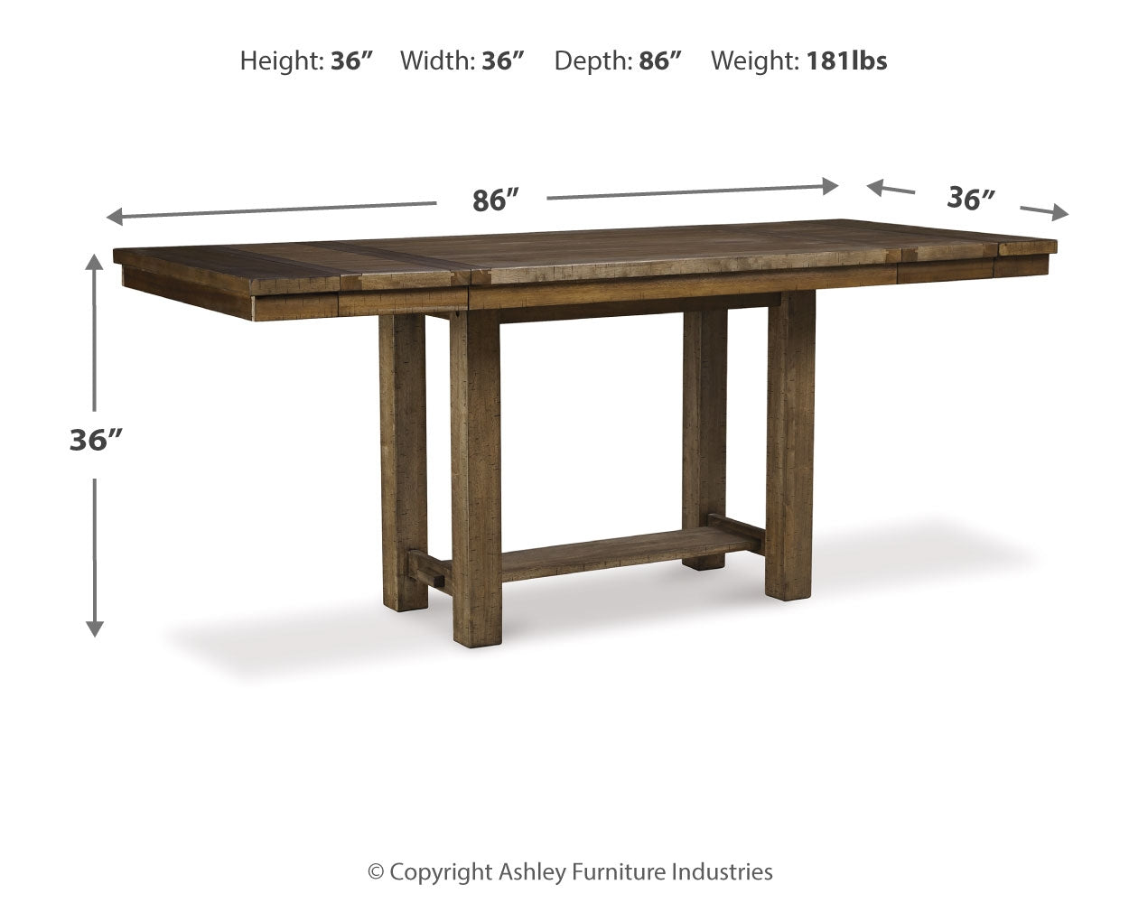 Moriville Beige Counter Height Dining Table and 6 Barstools (Online Special Price) - Ornate Home