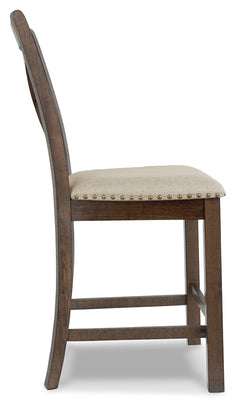 Moriville Beige Counter Height Dining Table and 6 Barstools - Ornate Home