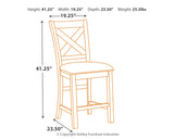 Moriville Beige Counter Height Dining Table and 6 Barstools - Ornate Home