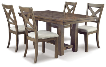 Moriville Beige Dining Table and 4 Chairs - Ornate Home