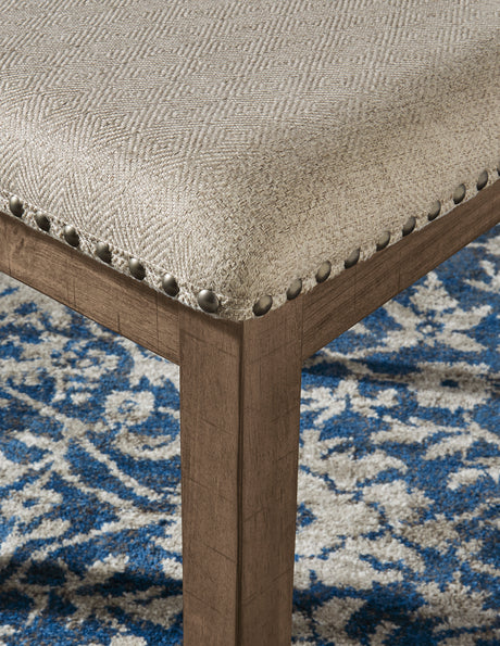 Moriville Beige Dining Table and 4 Chairs and Bench - Ornate Home