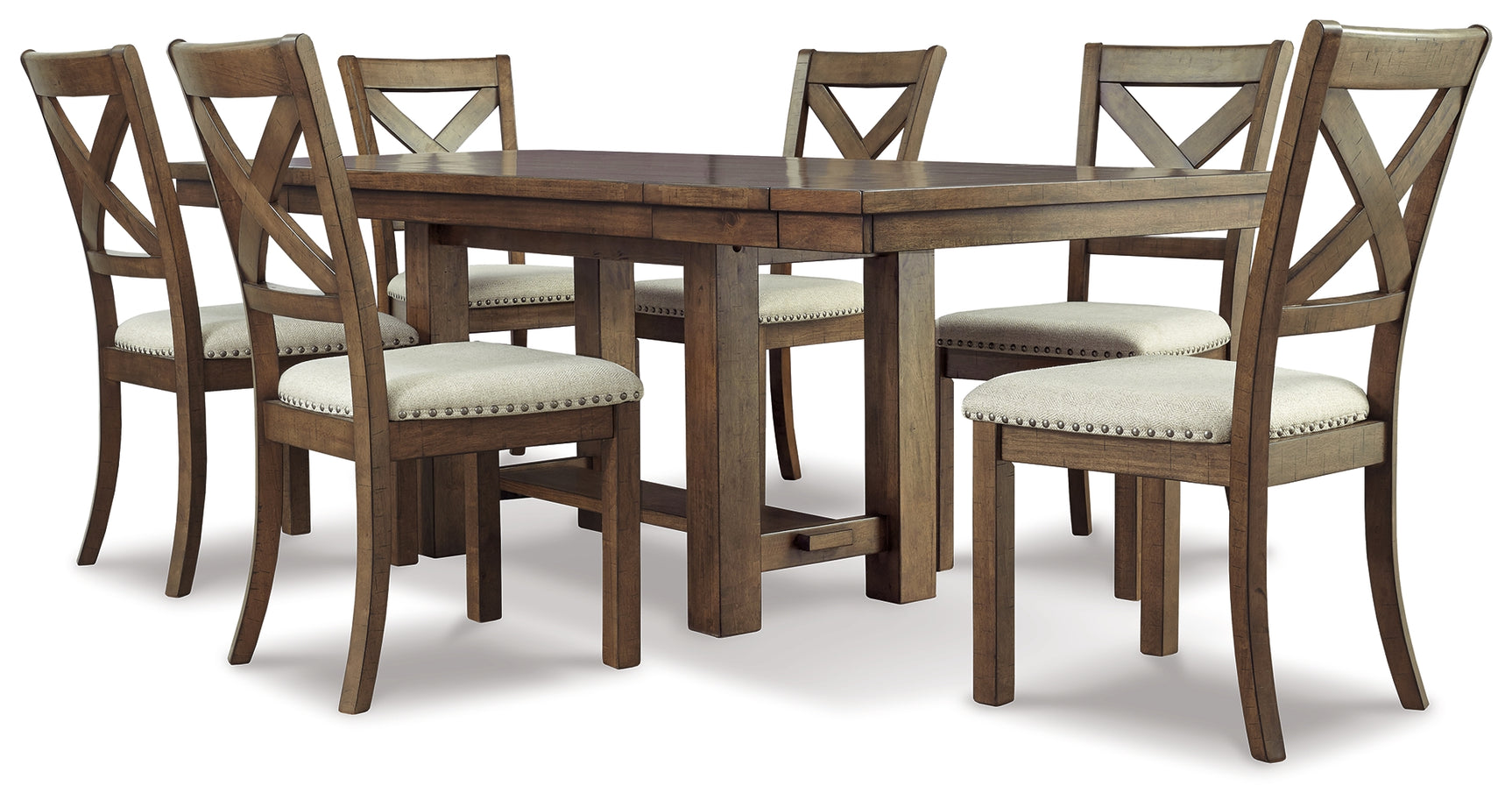 Moriville Beige Dining Table and 6 Chairs - Ornate Home
