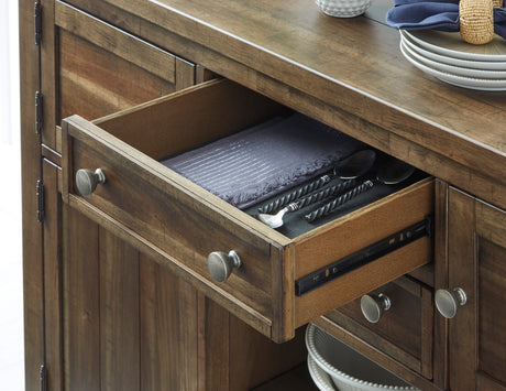 Moriville Beige Dining Table w/4 Chairs & Bench and Server - Ornate Home